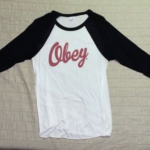 Baseball style obey shirt